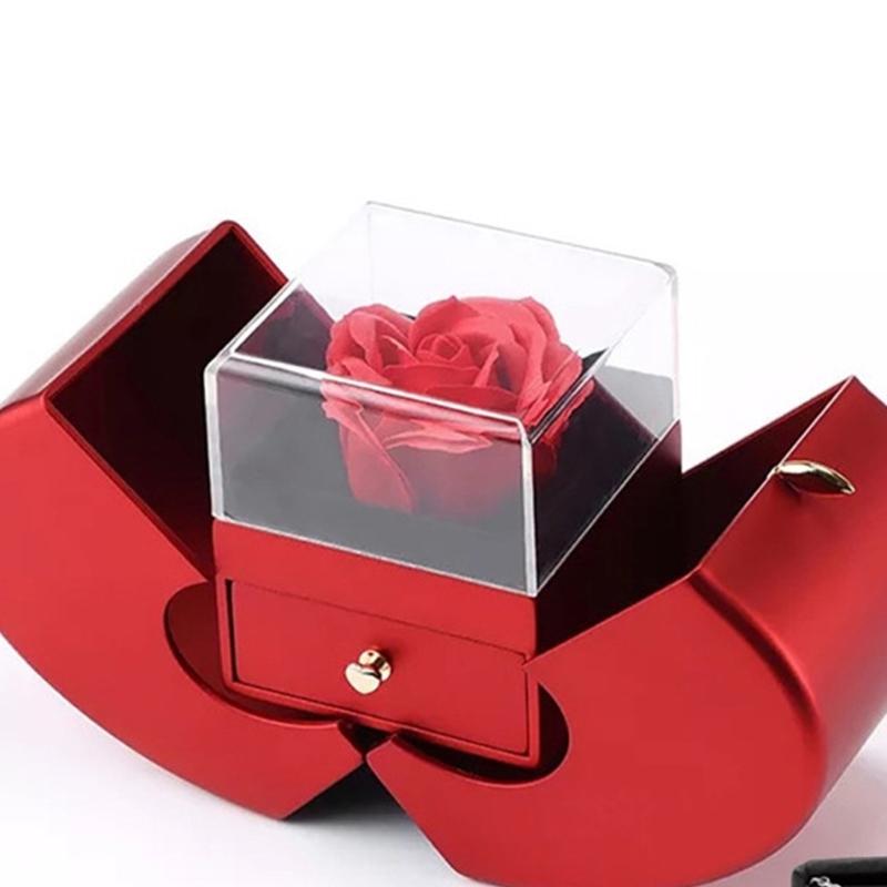 Preserved Flower Necklace Set In Box for Girlfriend Wife Anniversary Valentines Birhtday Gifts and Home Decoration