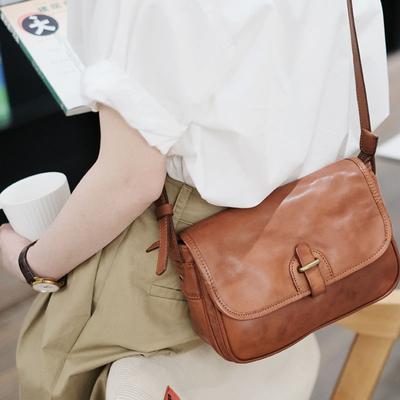 New Leather Women's Bag Fashion Bag Shoulder Messenger Bag Large Capacity Versatile Small Square Bag