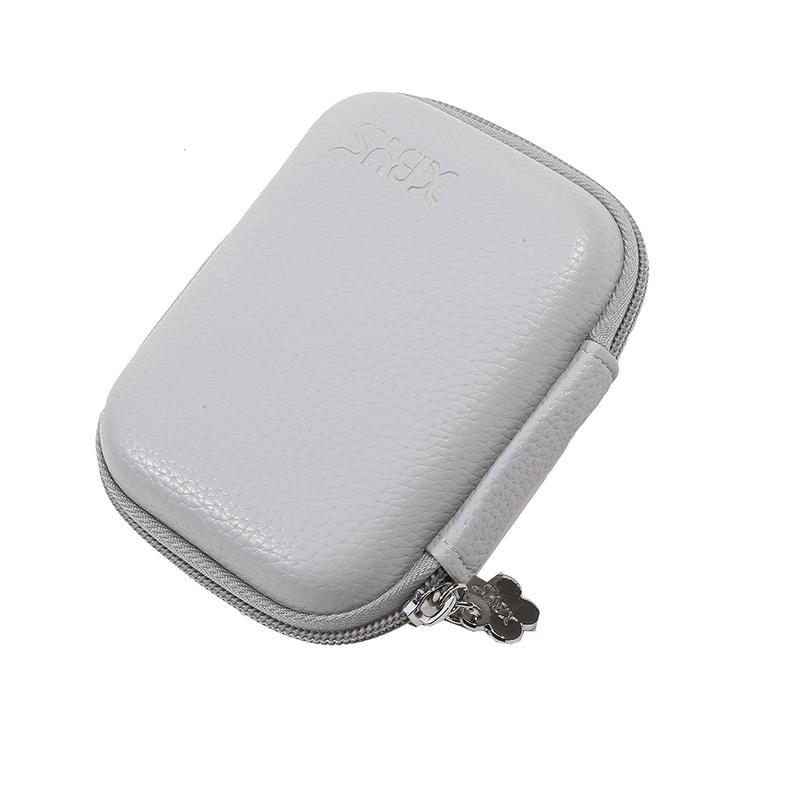 Portable Storage Case Mini Hard Shell Digital Gadgets Storage Bag Leather Earphone Charger Case Data Cable U Disk Organizer Case