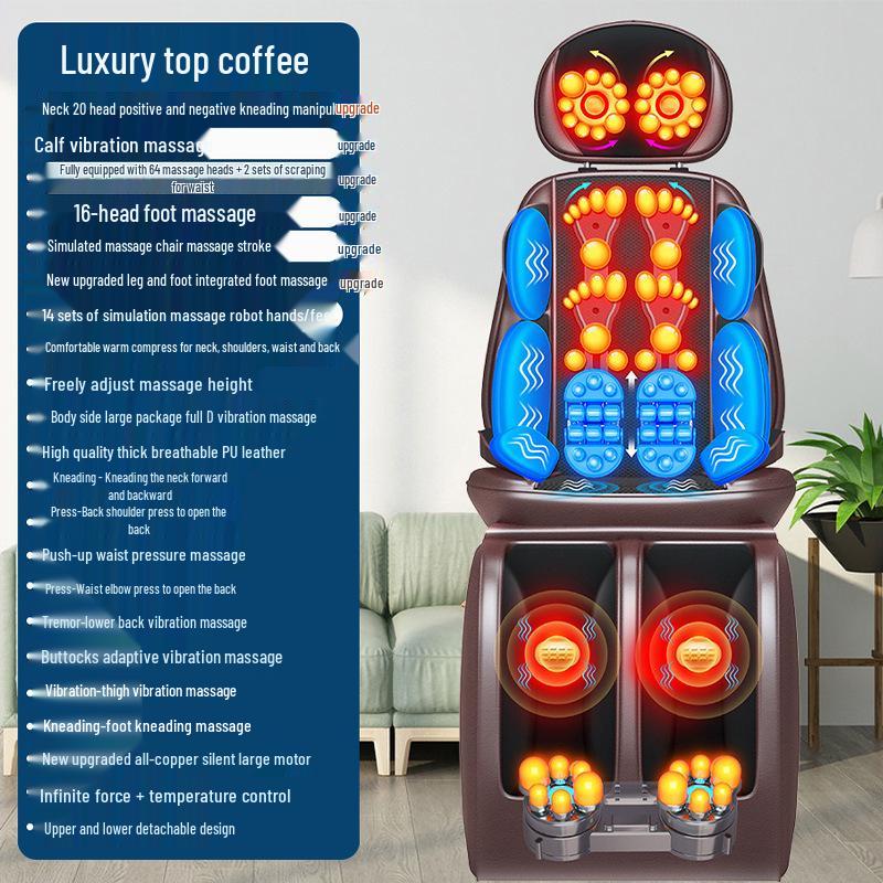 Full Body Multifunctional Electric Massage Cushion for Back, Waist, Legs, and Feet
