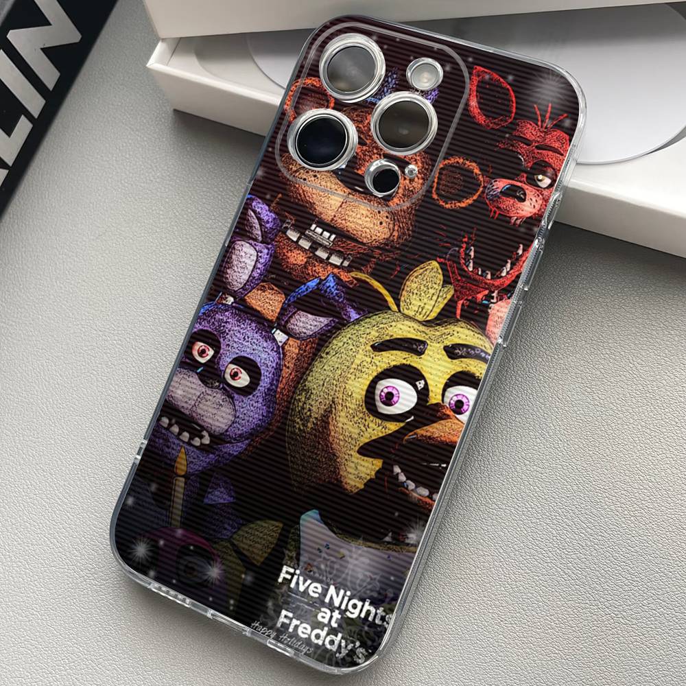 W-Fnaf-e-Fives-nights-At-Freddys-Clear Silicone Soft TPU Phone Case For iphone 17 16 15 14 Plus 13 12 Mini 11 Pro Max Shell Capa