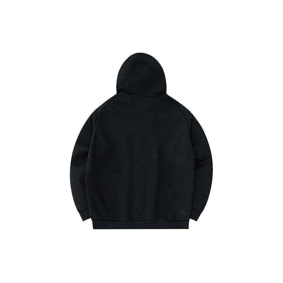 Anta Letter Print Hooded Knit Sports Sweatshirt Men Sweatshirts Basic-Black 152411739S-2
