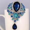 Glass Rhinestone Water-drop Shape Brooch Pin Electroplated Long Lasting Party Jewelry Brooch Clothes