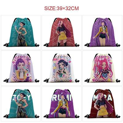 Demon Hunters Drawstring Bag Lightweight Backpack Cartoon Print Travel Fitness Clothes Storage