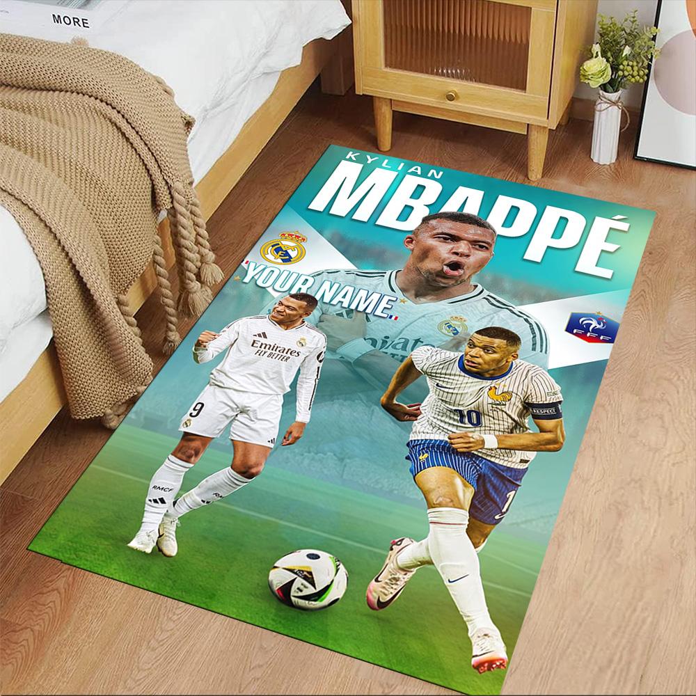 Mbappé Customize Your Name Floor Rug Office Rug Suitable for Game Room Bedrooms Study Room Outdoor Antislip Carpet Decorate Offices