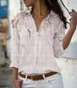 Camicia Stampata a Maniche Lunghe Casual da Donna Primavera Larga Vintage Bluse Top da Donna Moda Ufficio Bottoni Camicie da Donna Bluse