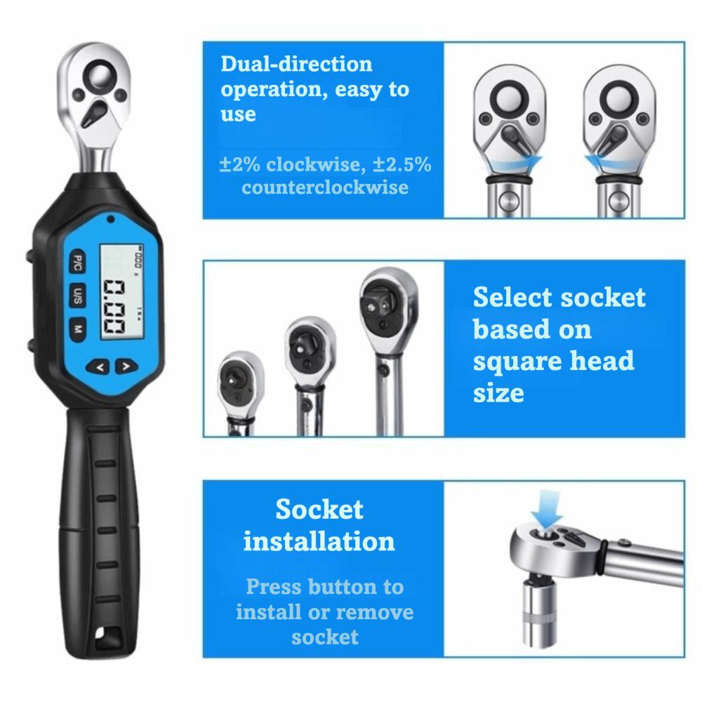 Digital Display Digital Torque Wrench Replaceable Head Electronic Torque Wrench  Industrial Use