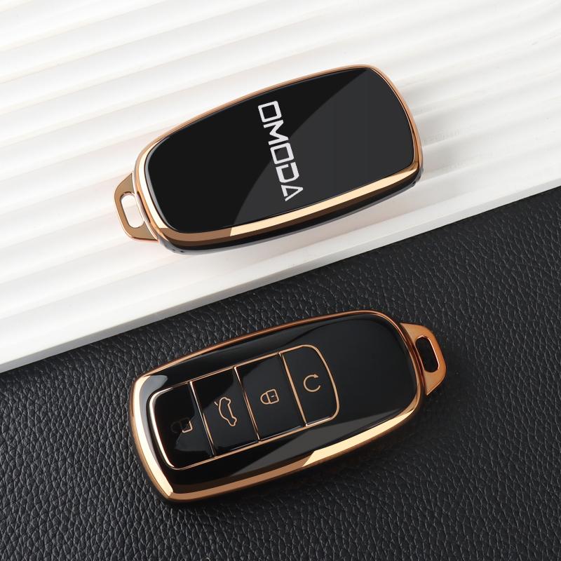 Soft TPU Car Key Case Full Cover for Chery Omoda C5 E5 C9 Omoda 5 9 EV PHEV 2024 2025 Protection Key Bag Keychain Accessories