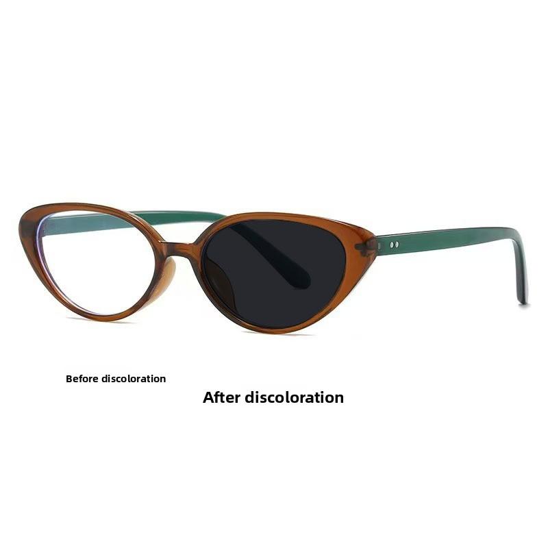 

High-end Fashion Trend Cat-eye Frames Photochromic Myopia Glasses Women Men Luxury Ultraviolet-proof Eyeglasses 0 To -4.0 -4