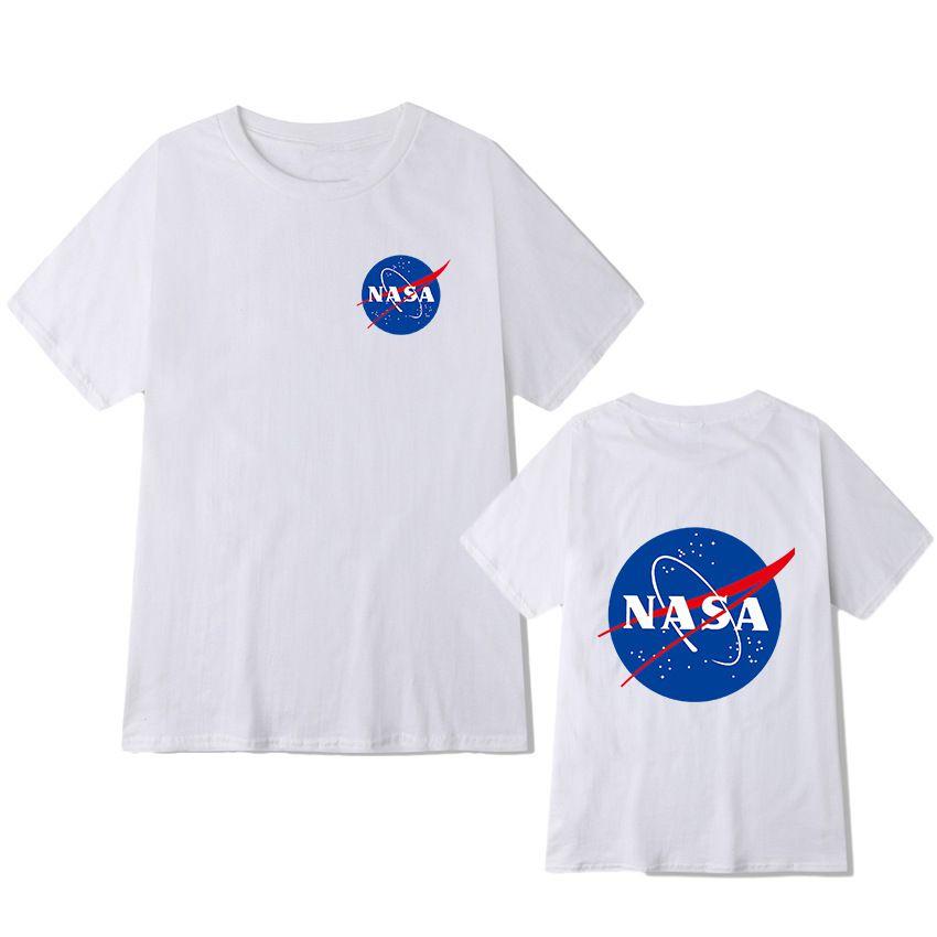 Logo Retro Nasa Vintage Look Space Short Sleeve Mens Cotton Tshirt Tee Tops