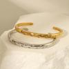 ZAKOL 18K Gold Plated Stainless Steel Open Bangle Bracelet With CZ Versatile High Quality Non Fading Cuff Bangles Zircon Gift