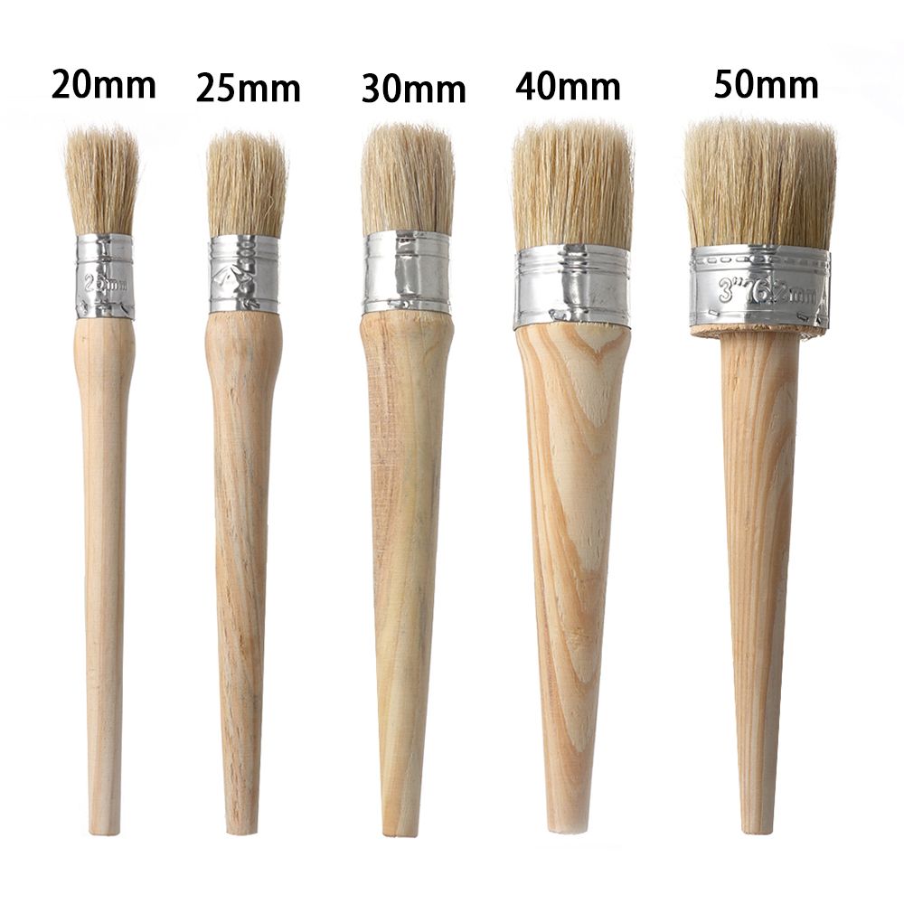 Soft Craft Car Cleaning  Bristle Chalk Wooden Handle Painting Tool Oil Paint Brush