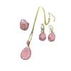 New natural powder crystal rough stone Zircon set French fashion inlaid rhinestone three-piece set Zircon wholesa
