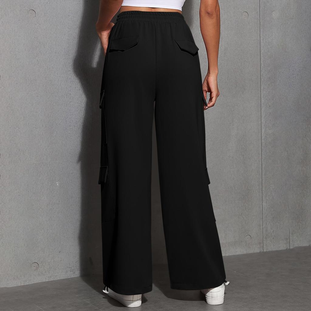 Damenmode, Sport, einfarbig, mit Taschen, lässige Jogginghose