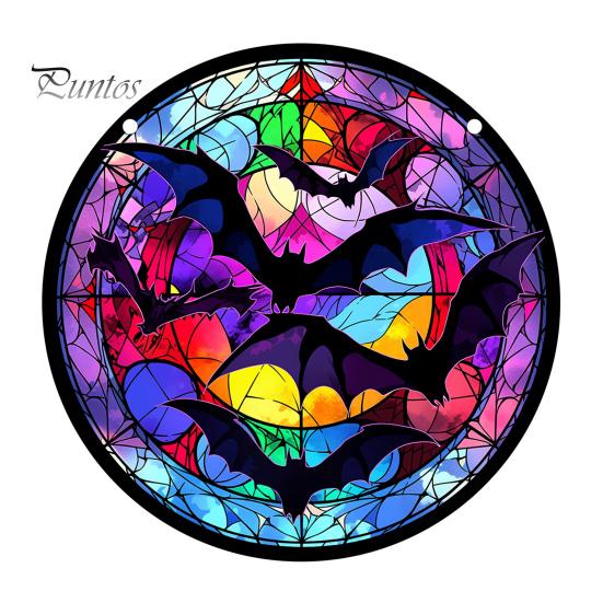 Sghtil Sonnenfänger Geist Katze | Acryl Fensterdekoration | Halloween Deko Für Garten & Balkon