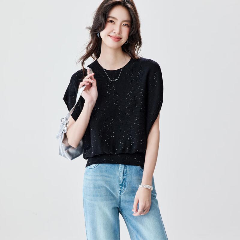 

Women s Loose Knit Bat-Sleeve Top M
