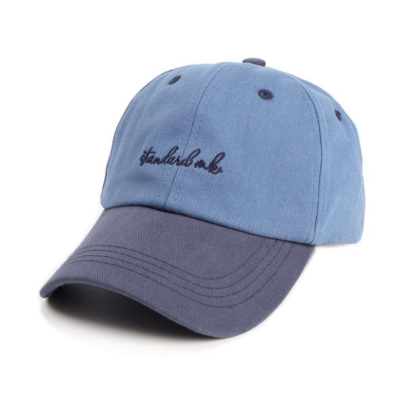 

Hat Female K-style Spring/Summer New Arrival Soft Top Letter Color Matching Artsy Peaked Cap Fashion Curved Brim Sun-Shade Baseball Cap Tide Blue M(56-58cm)