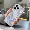 Oil painting blue flower for iphone16promax mobile phone case Apple 15 anti-drop 14pro Japan and Korea 13/12