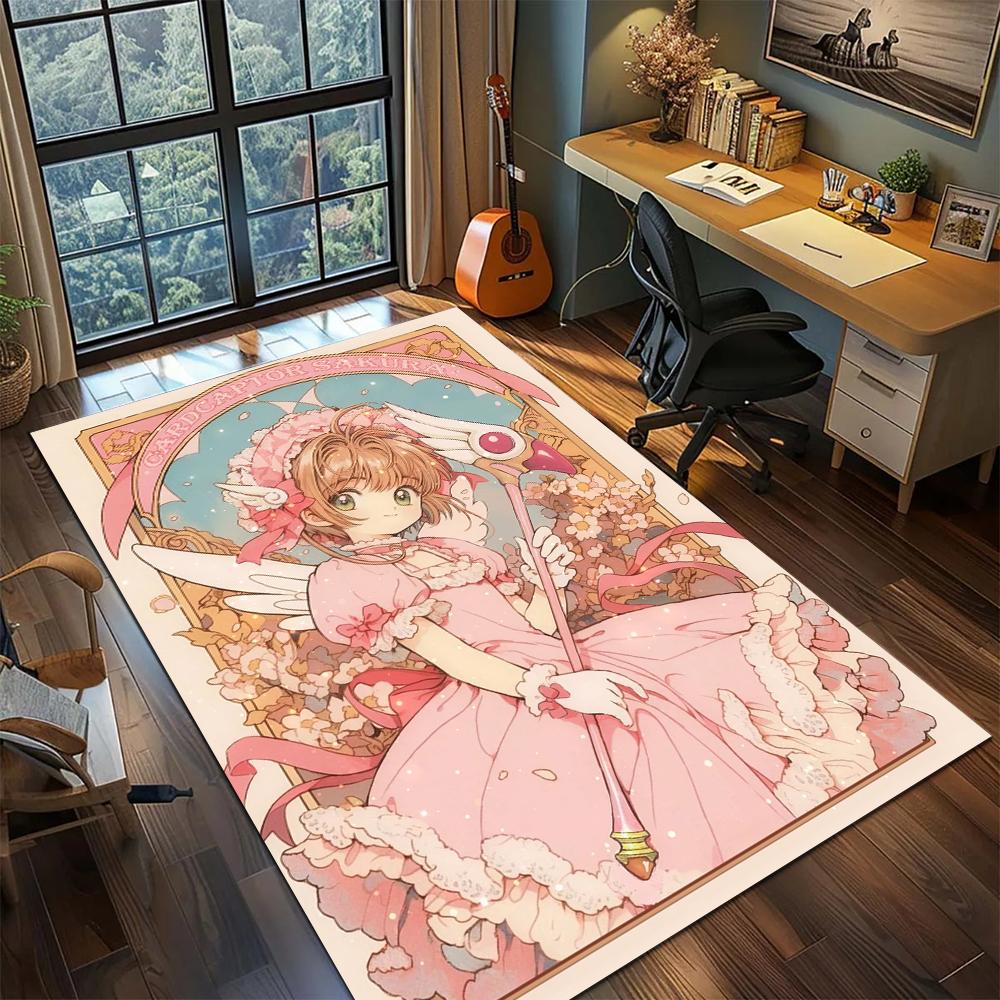 Cardcaptor Sakura Washable Floor Mat Non Slip Rug Carpet Home Decor Large Area Rugs for Gamer Room Bedroom Printed Mat -xia03