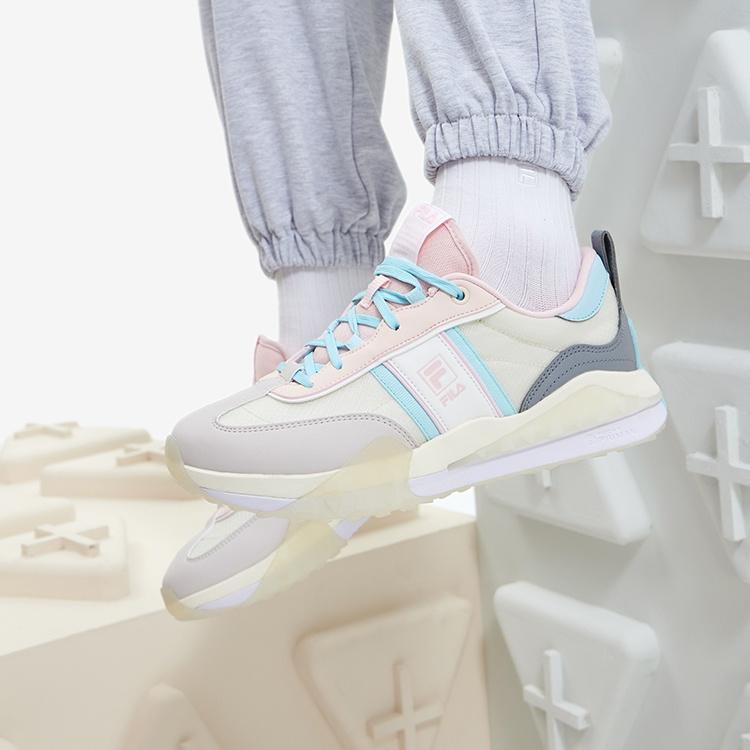 (WMNS) FILA Brick Sneakers 'Grey Blue Pink' Women's F12W231125FSB