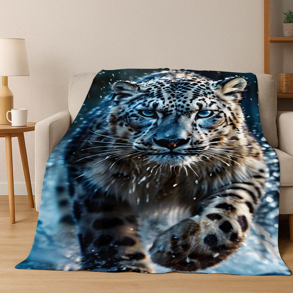 26 Style Wild Animal Leopard Cheetah Beast Cartoon Flannel Blanket,Cozy Soft Throw Blanket for Home Bedroom Bed Sofa Cover Kids