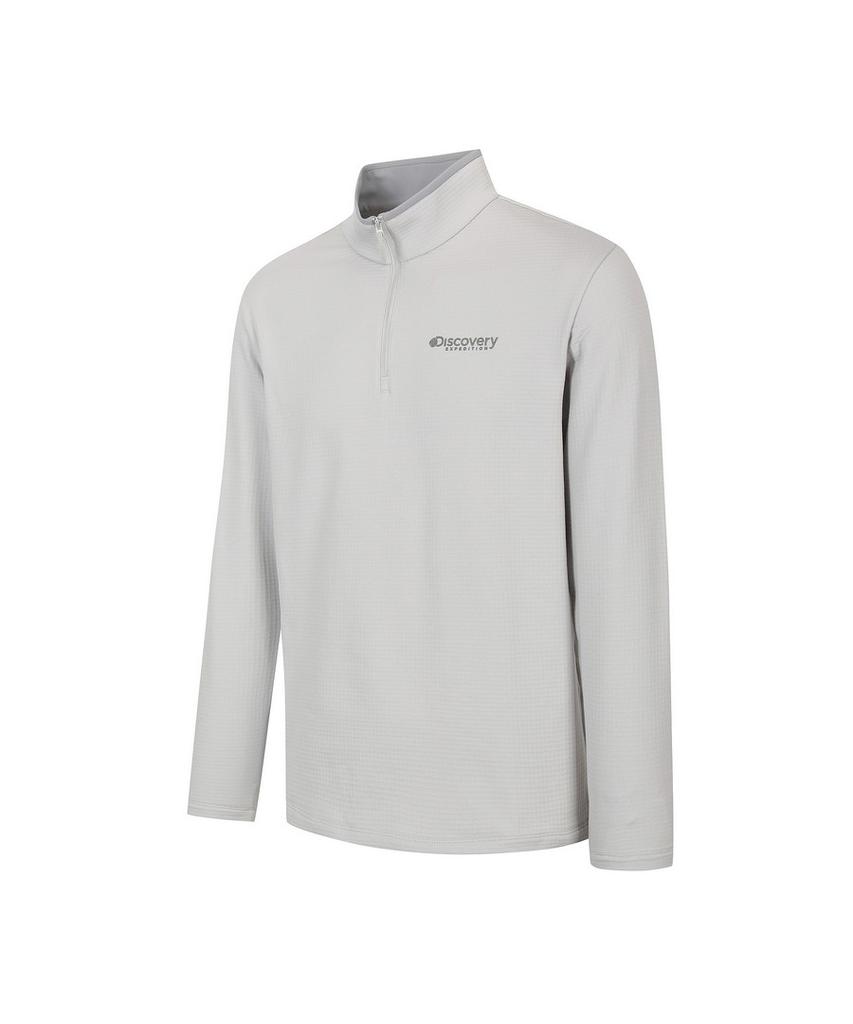 DISCOVERY EXPEDITION Men'S Performance Half-Zip High-Neck T-Shirt (L/Grey)