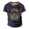 Men's Raglan T-shirt Retro Short Sleeve Round Neck Letter Printing Tops