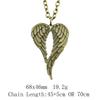 Vintage Angel Wing Pendant Necklace Alloy Feather Guardian Charm Necklaces Blessing Jewelry Gift For Making