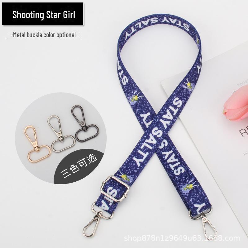 

Регульований плечовий ремінь із принтом райдужної зірки для жіночих сумок Bright Silver Buckle