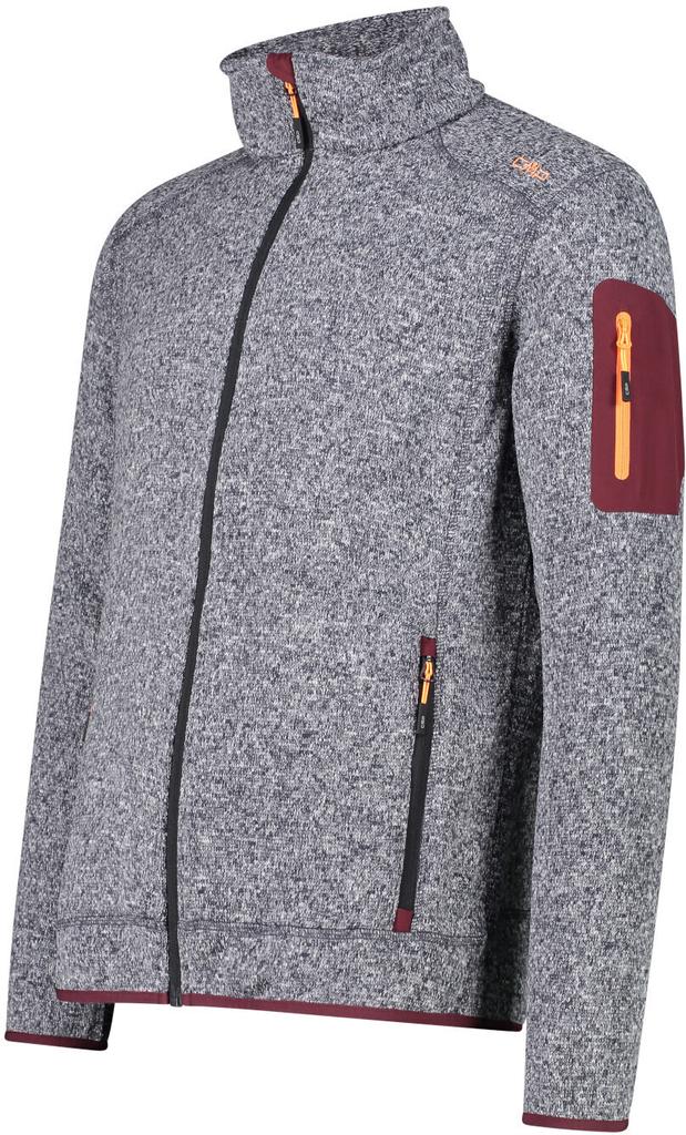 Куртка CMP Men Fleece Jacket (3H60747N) Herren schweres Fleecejacke Knit-Tech Meliert (3H60747N) antracite/burgundy