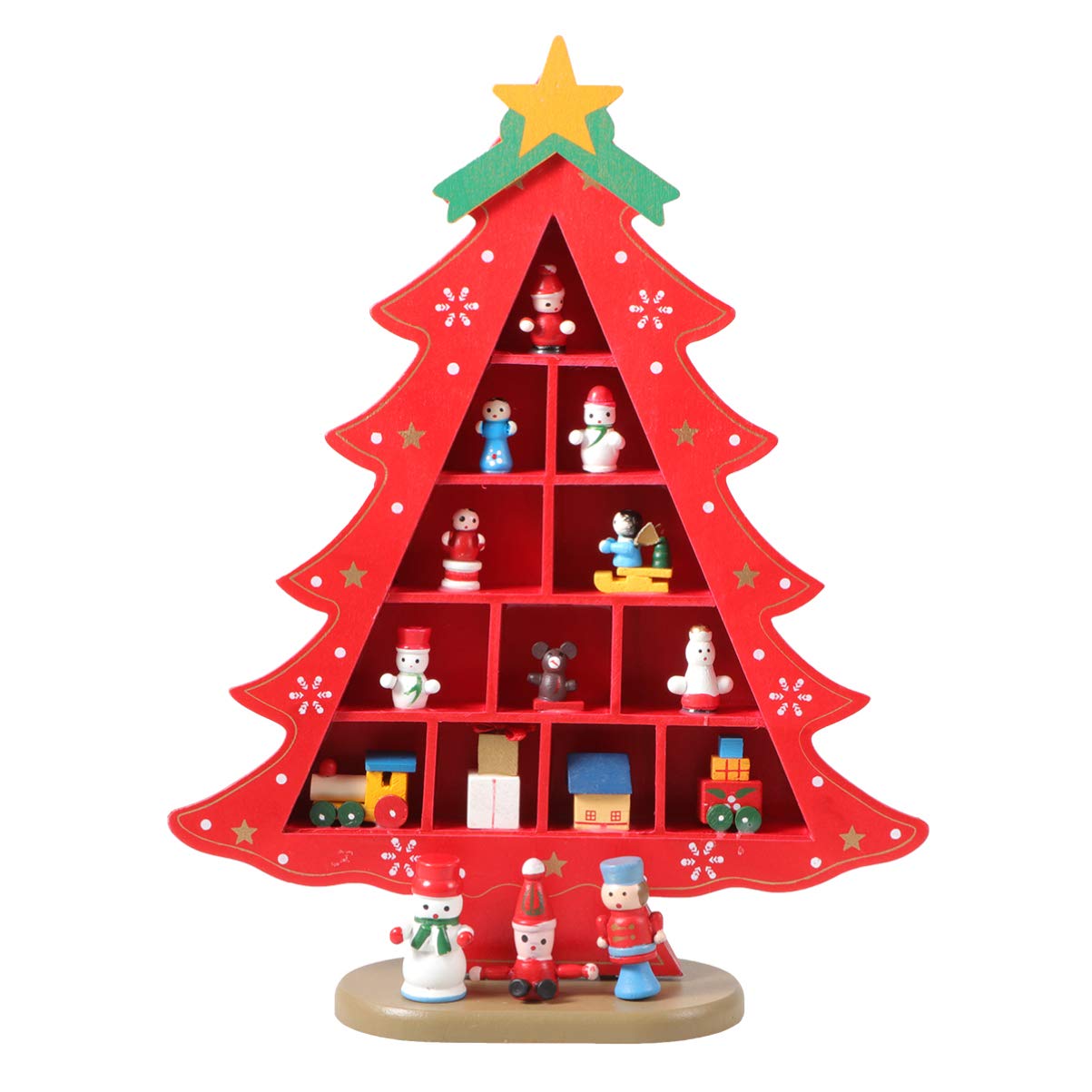 

EXCEART Деревянная Рождественская Елка Снеговик Настольное Украшение для Домашнего Декора Елочная Игрушка, Украшение, Фигурка,