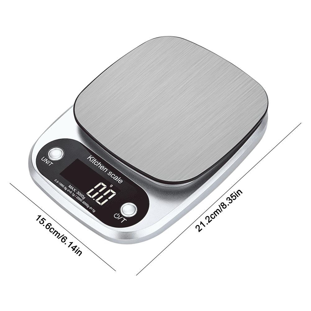 10/3Kg Kitchen Scale LCD Display Cooking Baking Scale Stainless Steel Portable Digital Scale Food Snacks Weighing Baking Tools