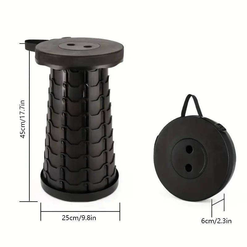 1pc Round Folding Desk New Collapsible Portable Picnic Seat Lightweight Outdoor Camping Chair Retractable Travel Folding Desk