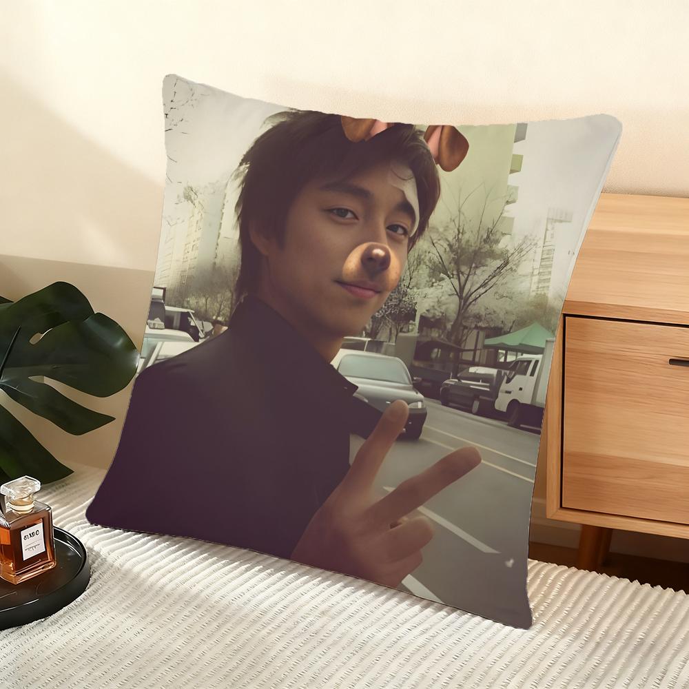 G-Gong Yoo Cushion Cover Soft Short Plush Pillow Cover Smooth Cozy Texture Aesthetic Cushion Case Home Decor