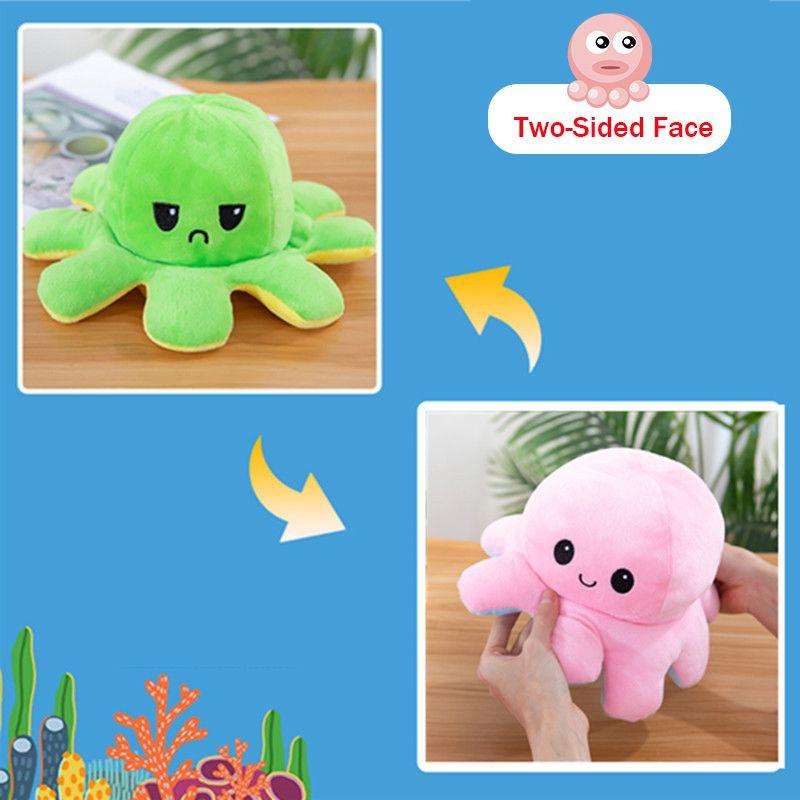 

203040см Двусторонняя плюшевая игрушка-перевертыш Морская мягкая кукла Pink+Green,20cm/7.8in