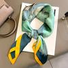 Women's Korean Style Retro Printed Imitation Silk Scarf for Professional and Casual Use