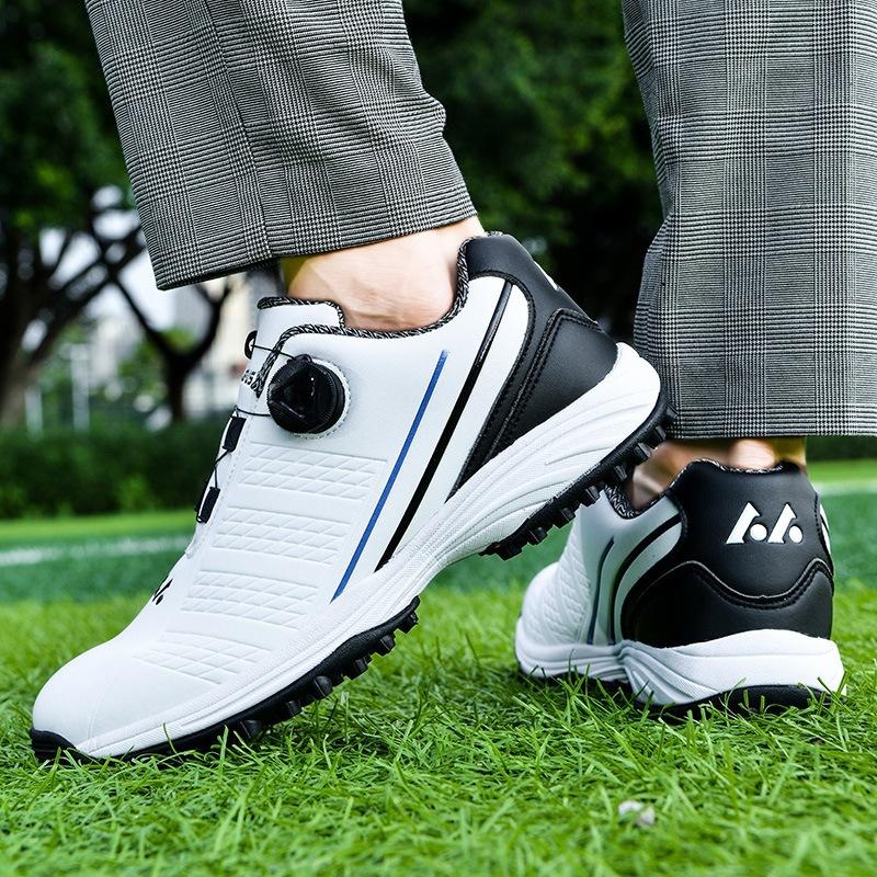 2025 new golf shoes men's shoes waterproof shoes automatic rotating shoelaces casual sports shoes no nails
