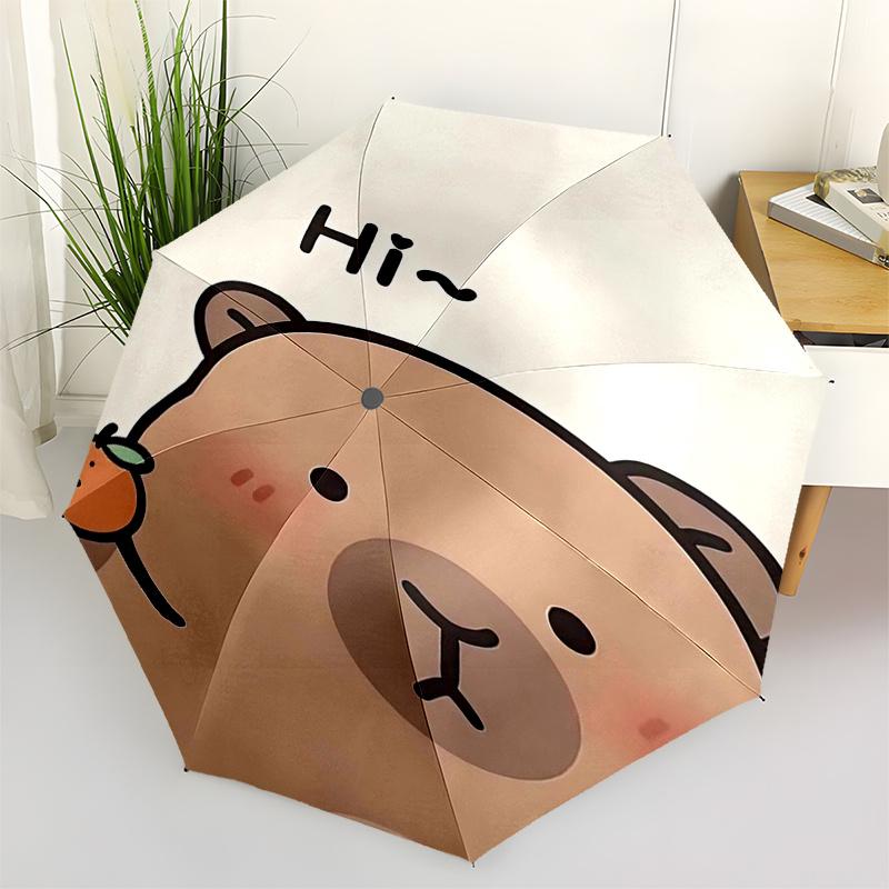 

Capybara Themed Travel Umbrella-8 Ribs Automatic Opening and Closing, Portable Folding Design, Compact and Stylish Umbrella Suitable for Out