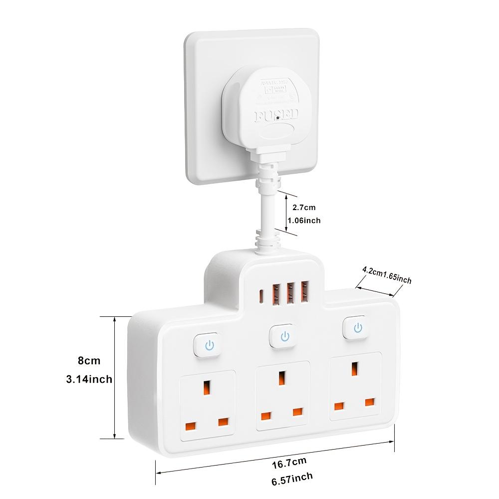 Priză de curent pentru Regatul Unit Comutator independent montat pe perete Filtru de rețea multitap cu încărcare USB C Filtru de rețea Adapt