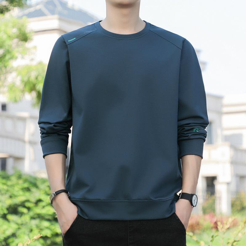 2024 Men's Oversized Round Neck Sweatshirt - Long Sleeve Pullover for Spring and Autumn