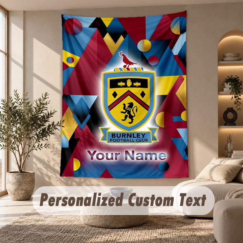 Tapestry Custom Name Text, Wall Hanging Tapestry Home Room DecorBurnley Football
