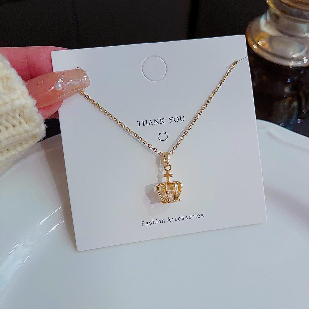 

Корейское ожерелье из титановой стали Дондэмун: Женская цепочка на ключицу в стиле легкой роскоши с микро-инкрустацией цирконами