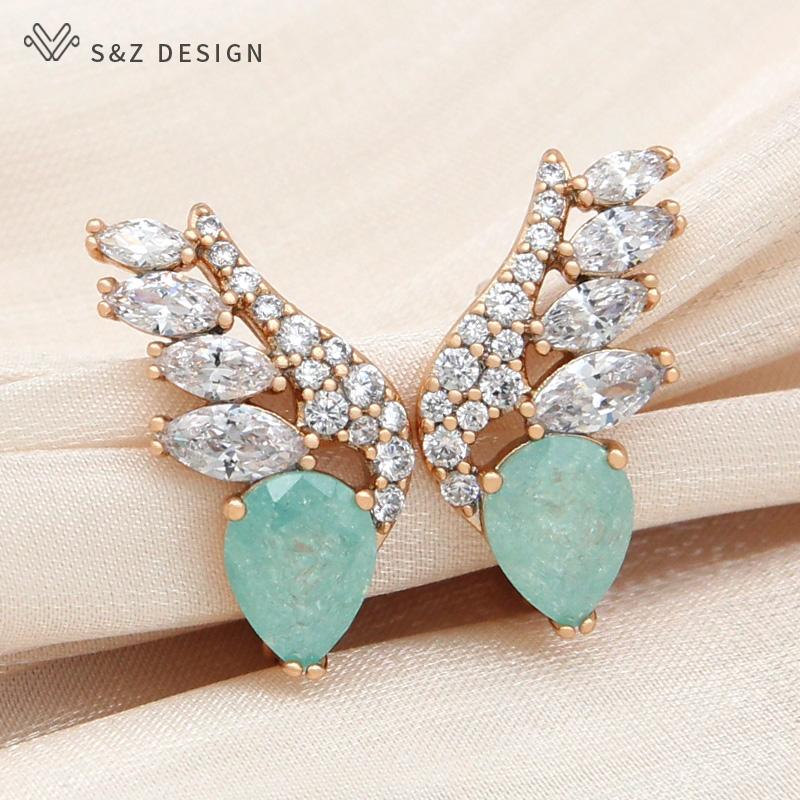 

Модные серьги-капли с кубическим цирконием и кристаллами для женщин, модные ювелирные изделия цвета розового золота, антиаллергенный подарок