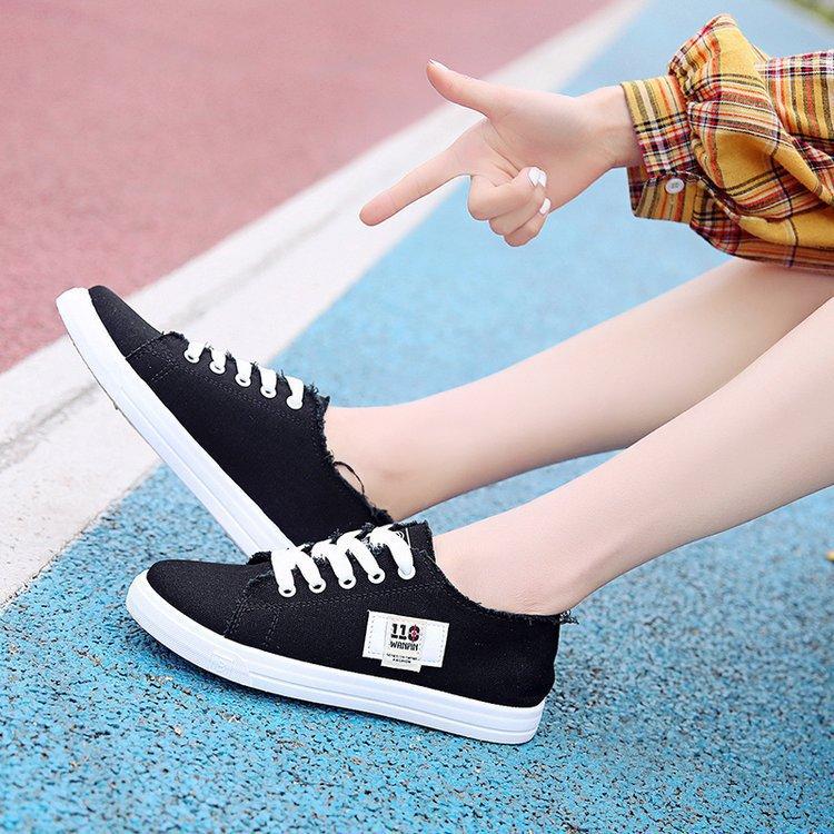 Summer Fashion Student Shoes White Shoes Women's Canvas Shoes Low Top Round Head with Casual Women's Shoes