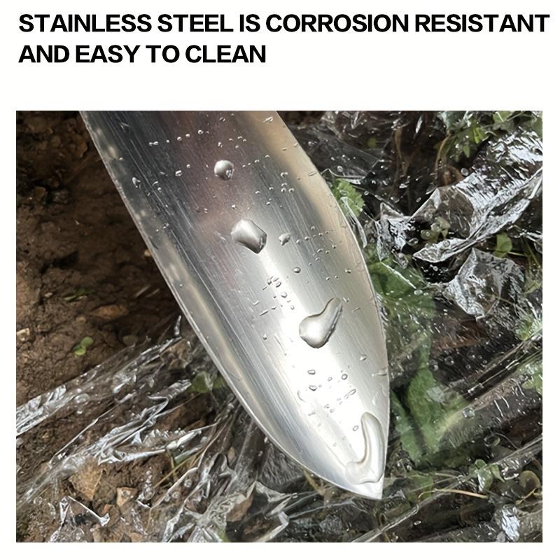 1PC Pointed Stainless Steel Garden Shovel, Garden Digging Wild Vegetables Potted Plants Loosening Soil Planting Flowers Growing Shovel Tool