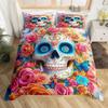 Skull Skeleton Satanic Goat Skull Bedding Sets Night Blue Satanic ,Children's Birthday GiftTeenagers adulte Duvet Cover