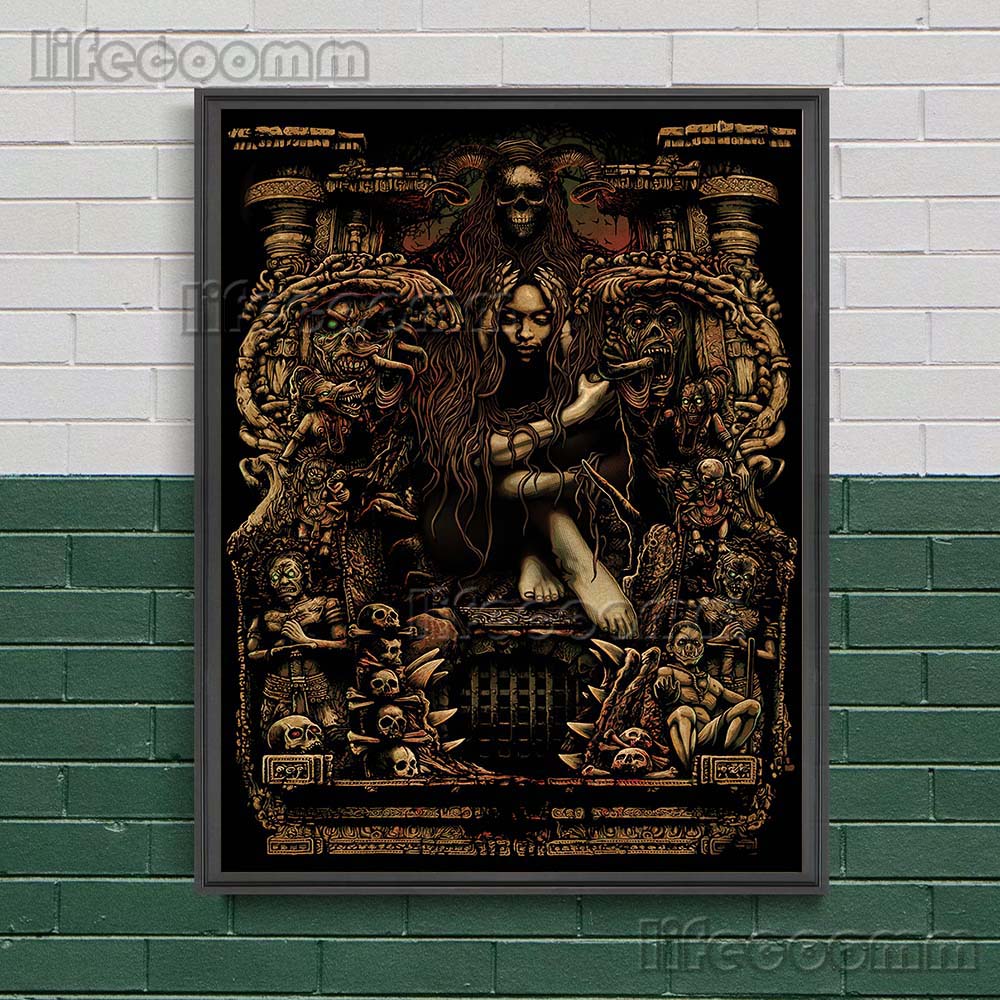 Medusa And Shaman Witches Retro Wall Art Canvas Painting Evil Devil Witchcraft Art Poster And Prints Home Decor Wicca Art Prints No Frame