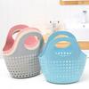 Hand-held Basket Foldable Soft Bath Storage Basket Plastic Washbasin Storage Basket New Bathroom Frame Portable Shower Container