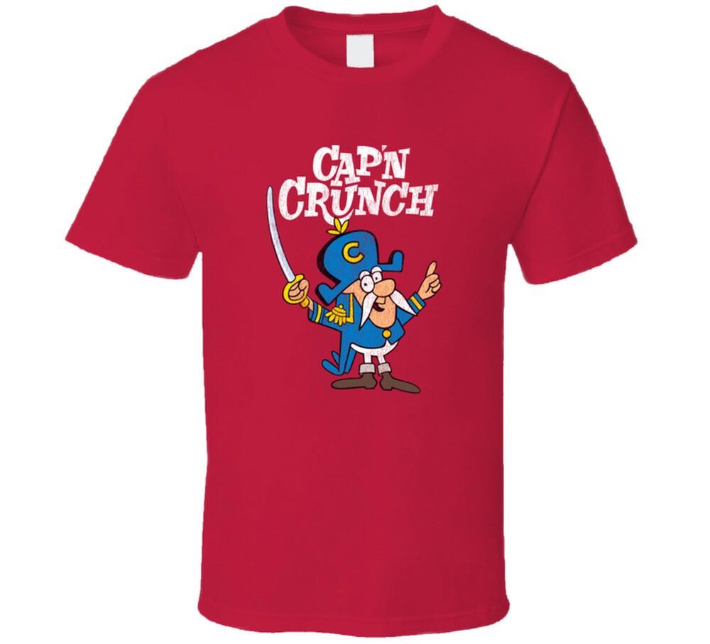 Cap'n Crunch, Tričko, Kapitán, Cereálie, Kreslený film, Vtipné, retro