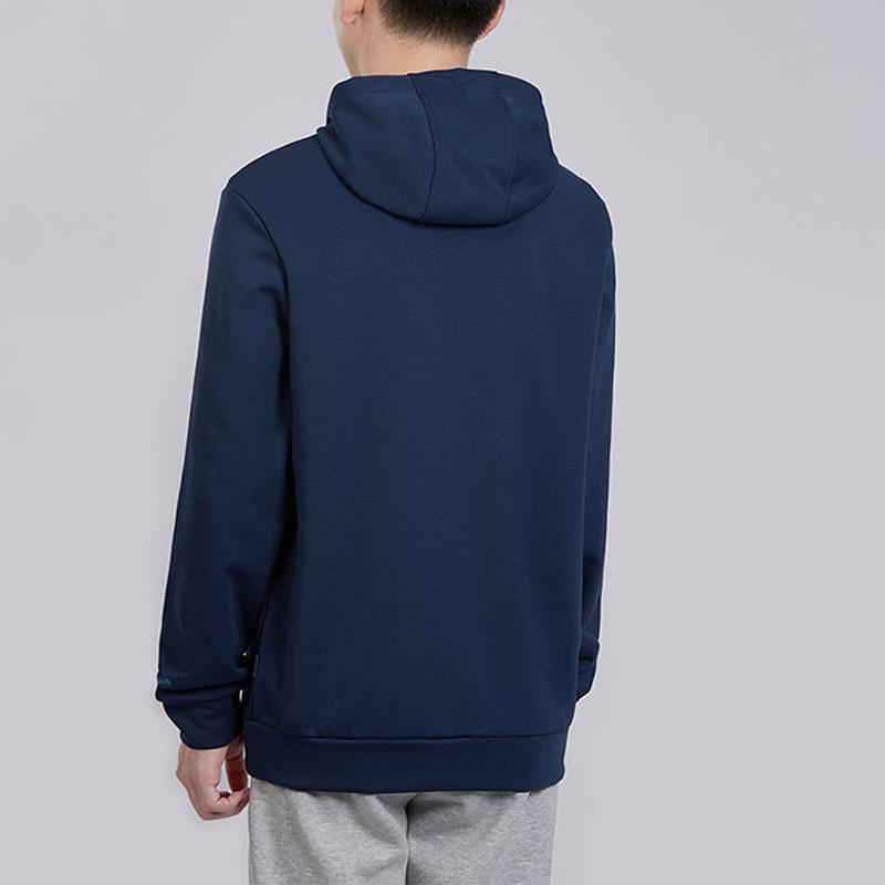 Li Ning Badminton Series Solid Color Hooded Running Training Jacket Men Jackets Navy-Blue AWDTD73-3